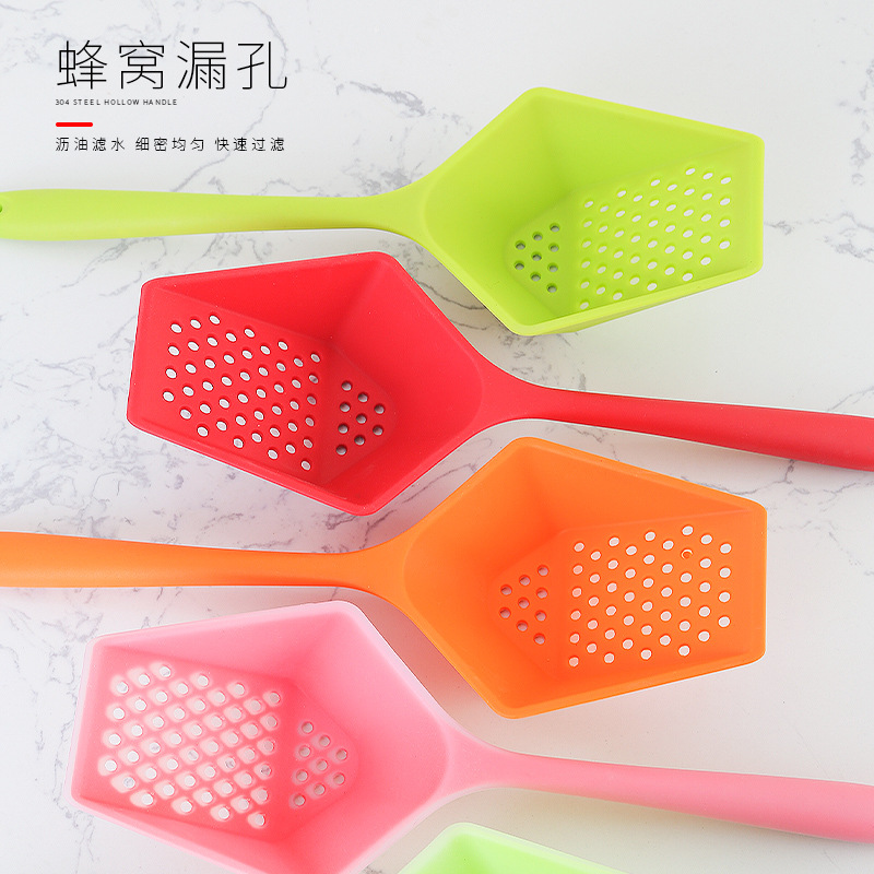 铲式滤水器硅胶滤油勺冰铲